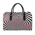 Anaglyph Optical Illusion Print Leather Duffel Bag