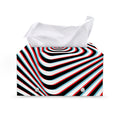 Anaglyph Optical Illusion Print Leather Tissue Box Cover