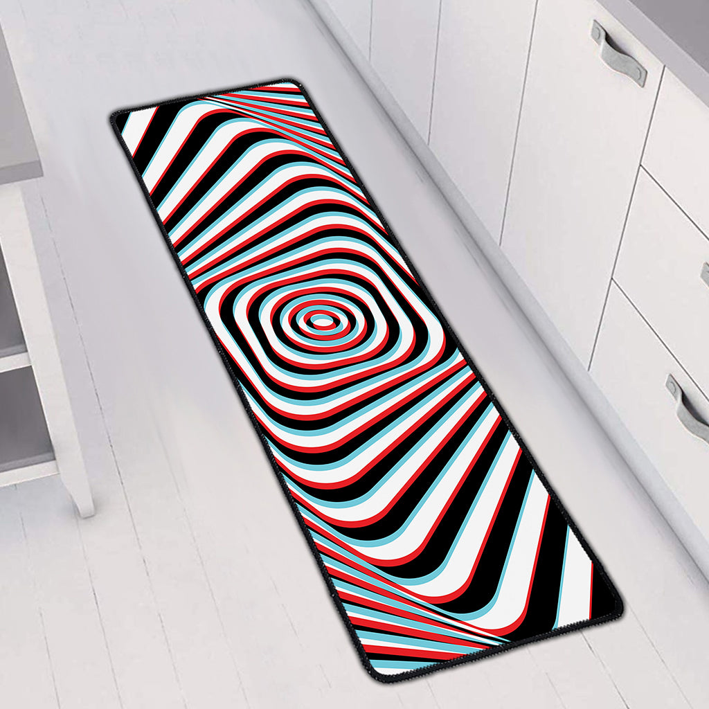 Anaglyph Optical Illusion Print Long Kitchen Mat
