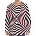 Anaglyph Optical Illusion Print Long Sleeve Baseball Jersey
