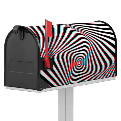 Anaglyph Optical Illusion Print Mailbox Cover