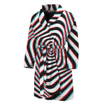 Anaglyph Optical Illusion Print Men's Bathrobe