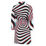 Anaglyph Optical Illusion Print Men's Bathrobe