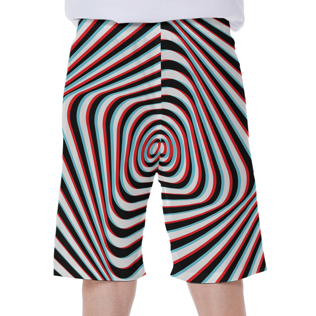 Anaglyph Optical Illusion Print Men's Beach Shorts