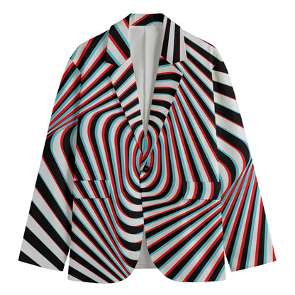 Anaglyph Optical Illusion Print Men's Blazer