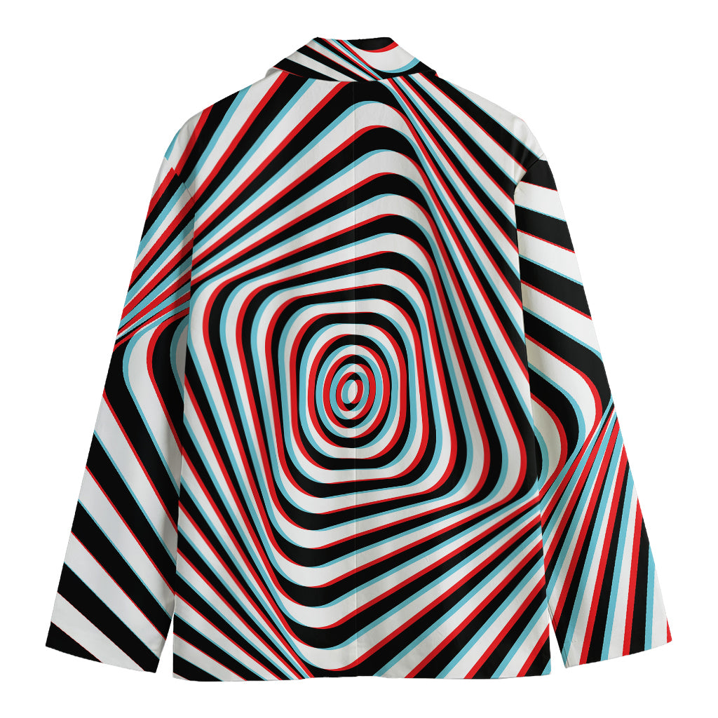 Anaglyph Optical Illusion Print Men's Blazer