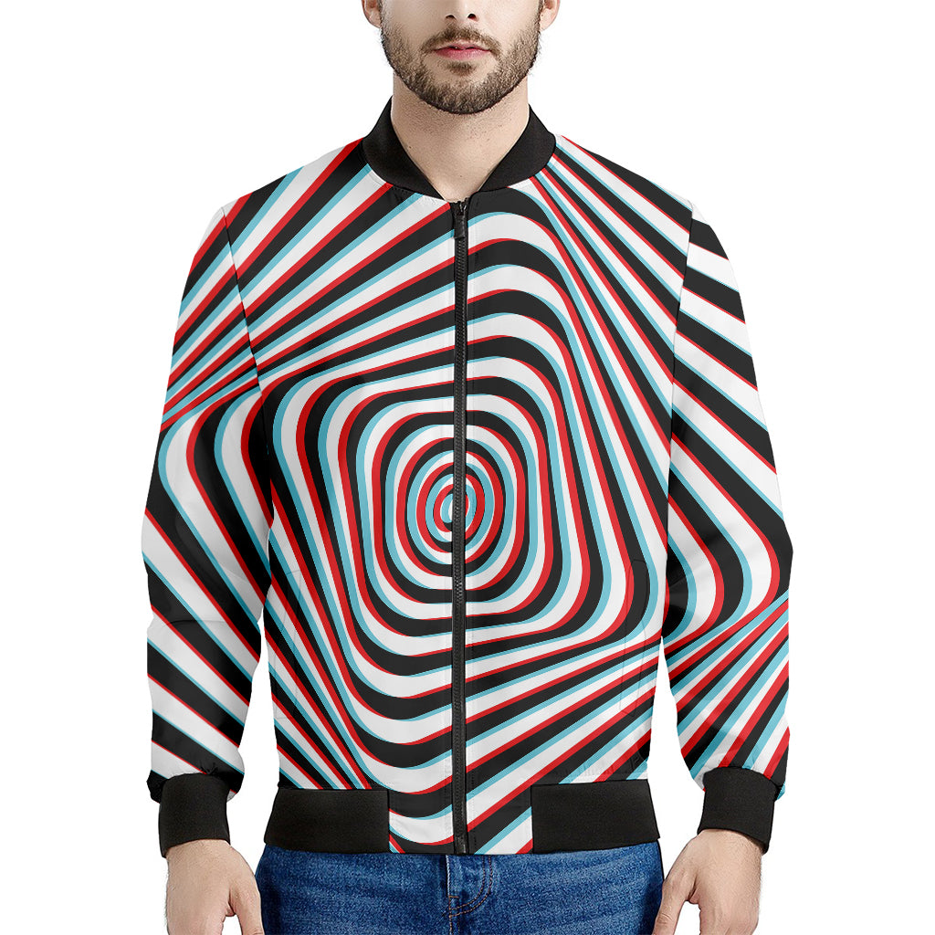 Anaglyph Optical Illusion Print Men's Bomber Jacket