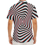 Anaglyph Optical Illusion Print Men's Deep V-Neck Shirt
