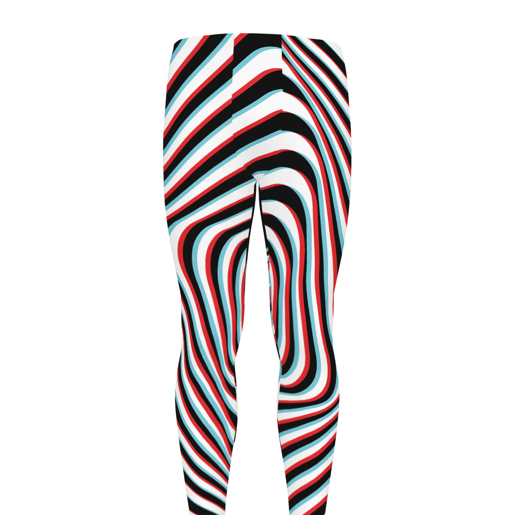 Anaglyph Optical Illusion Print Men's leggings