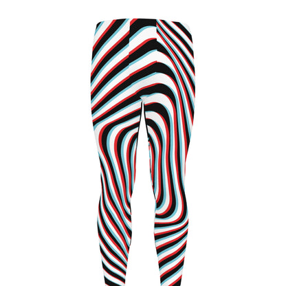 Anaglyph Optical Illusion Print Men's leggings