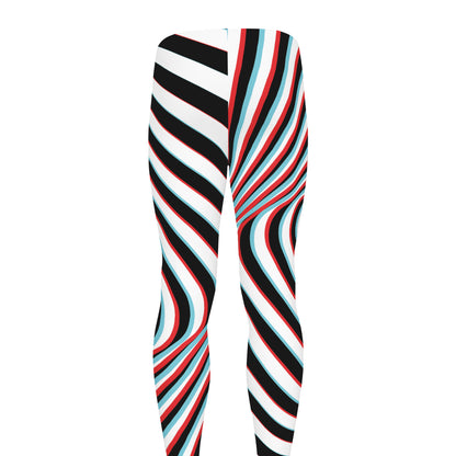 Anaglyph Optical Illusion Print Men's leggings