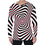 Anaglyph Optical Illusion Print Men's Long Sleeve T-Shirt