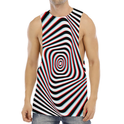 Anaglyph Optical Illusion Print Men's Muscle Tank Top