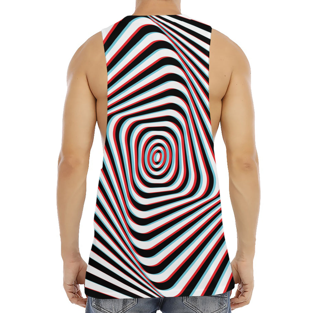 Anaglyph Optical Illusion Print Men's Muscle Tank Top