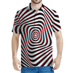 Anaglyph Optical Illusion Print Men's Polo Shirt