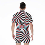 Anaglyph Optical Illusion Print Men's Rompers