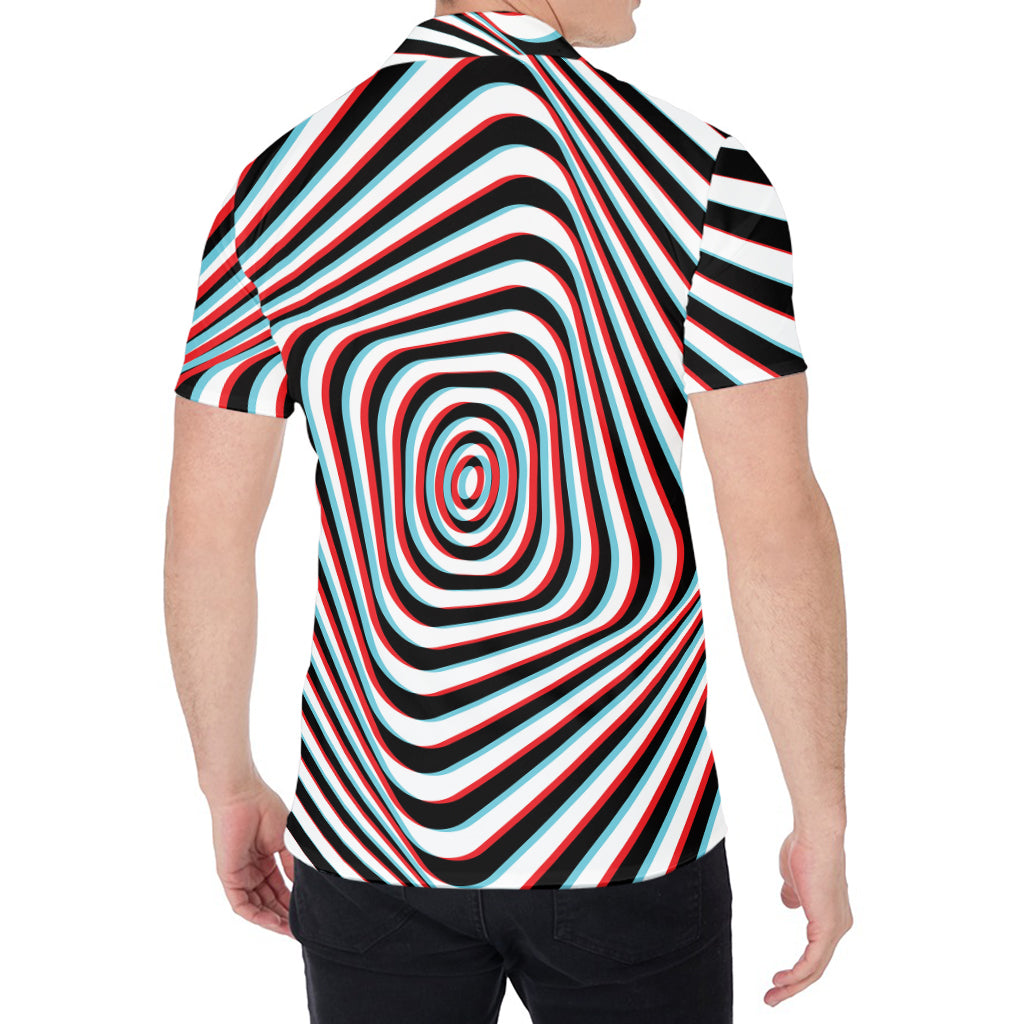 Anaglyph Optical Illusion Print Men's Shirt