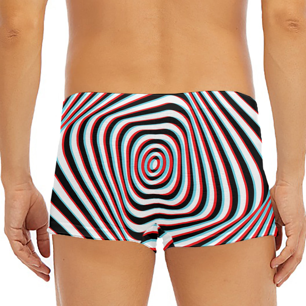Anaglyph Optical Illusion Print Men's Short Boxer Briefs