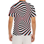 Anaglyph Optical Illusion Print Men's Short Sleeve Rash Guard