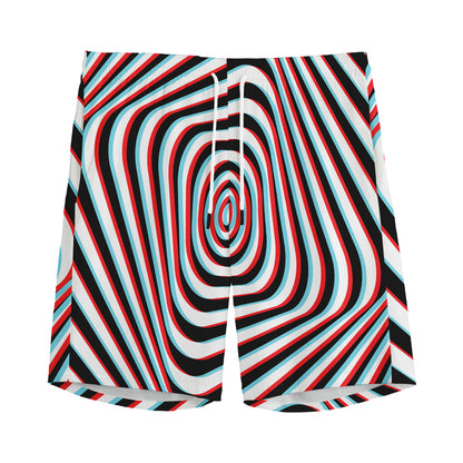 Anaglyph Optical Illusion Print Men's Sports Shorts