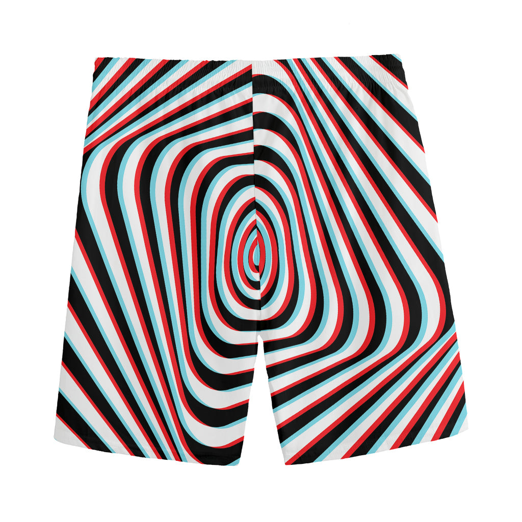 Anaglyph Optical Illusion Print Men's Sports Shorts
