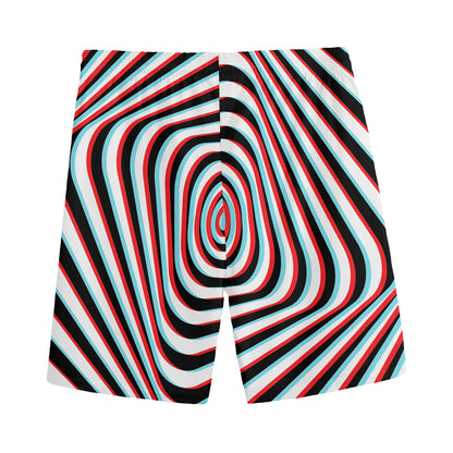 Anaglyph Optical Illusion Print Men's Sports Shorts