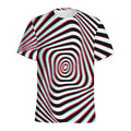 Anaglyph Optical Illusion Print Men's Athletic T-Shirt