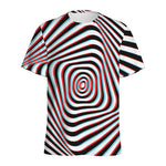 Anaglyph Optical Illusion Print Men's Sports T-Shirt