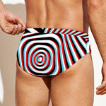 Anaglyph Optical Illusion Print Men's Swim Briefs