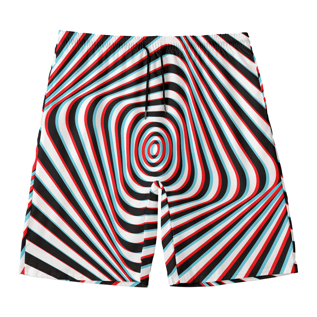 Anaglyph Optical Illusion Print Men's Swim Trunks