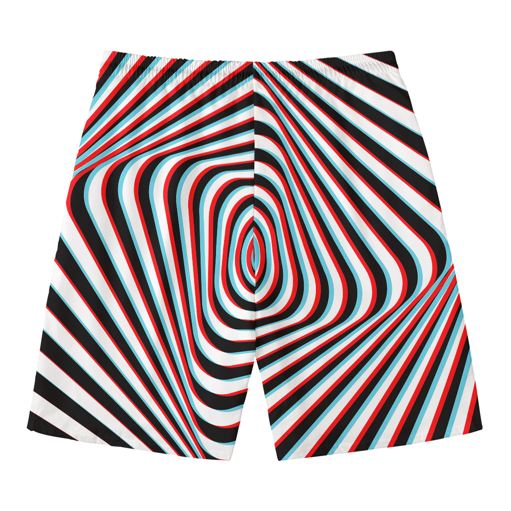 Anaglyph Optical Illusion Print Men's Swim Trunks