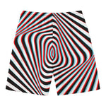 Anaglyph Optical Illusion Print Men's Swim Trunks