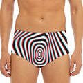 Anaglyph Optical Illusion Print Men's Triangle Swim Briefs