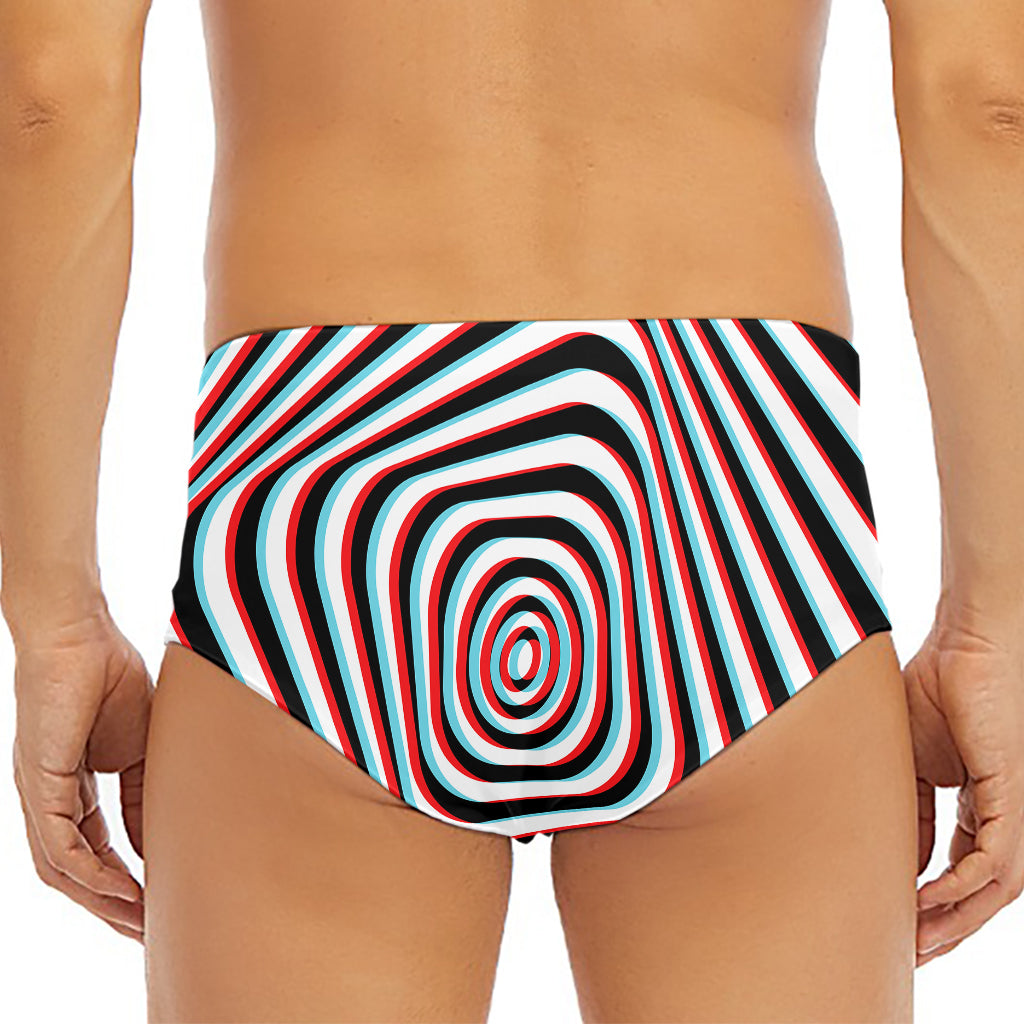 Anaglyph Optical Illusion Print Men's Triangle Swim Briefs