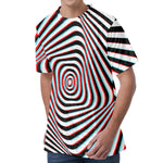 Anaglyph Optical Illusion Print Men's Velvet T-Shirt