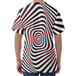 Anaglyph Optical Illusion Print Men's Velvet T-Shirt