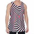 Anaglyph Optical Illusion Print Men's Velvet Tank Top