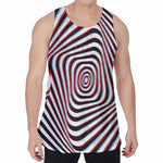 Anaglyph Optical Illusion Print Men's Velvet Tank Top
