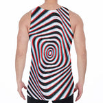 Anaglyph Optical Illusion Print Men's Velvet Tank Top