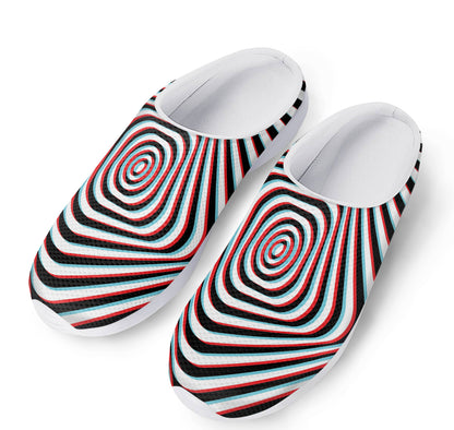 Anaglyph Optical Illusion Print Mesh Casual Shoes