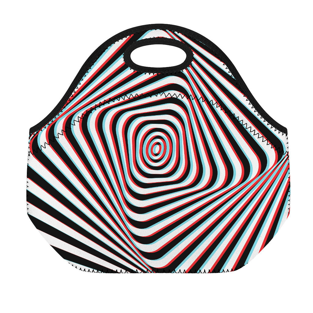 Anaglyph Optical Illusion Print Neoprene Lunch Bag