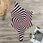 Anaglyph Optical Illusion Print One Shoulder Bodysuit