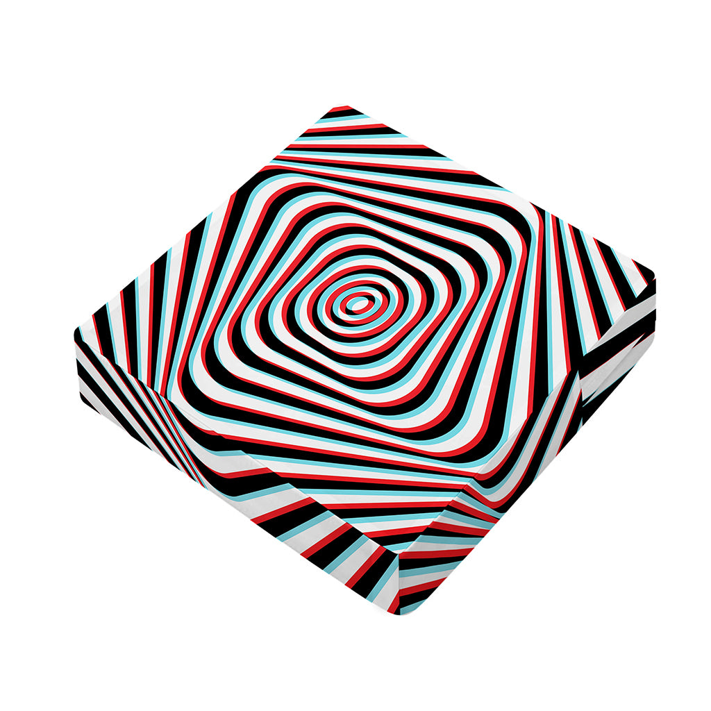 Anaglyph Optical Illusion Print Outdoor Seat Cushion Cover