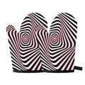 Anaglyph Optical Illusion Print Oven Mitts