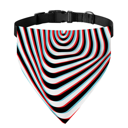 Anaglyph Optical Illusion Print Over The Collar Dog Bandana