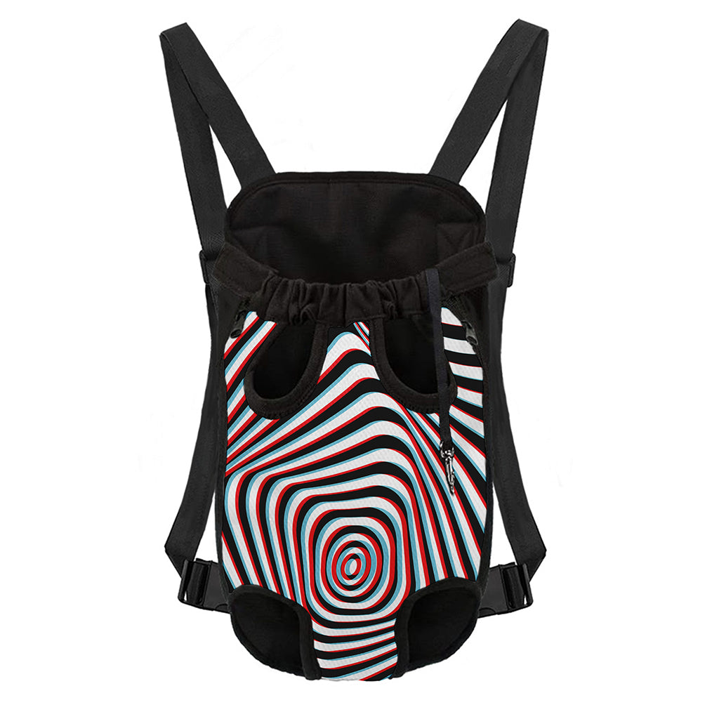 Anaglyph Optical Illusion Print Pet Carrier Backpack