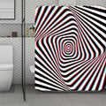 Anaglyph Optical Illusion Print Polyester Shower Curtain
