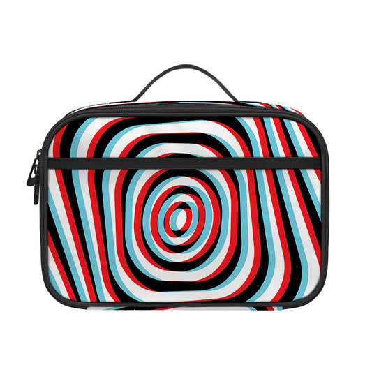 Anaglyph Optical Illusion Print Portable Lunch Bag