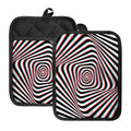 Anaglyph Optical Illusion Print Pot Holders With Pocket
