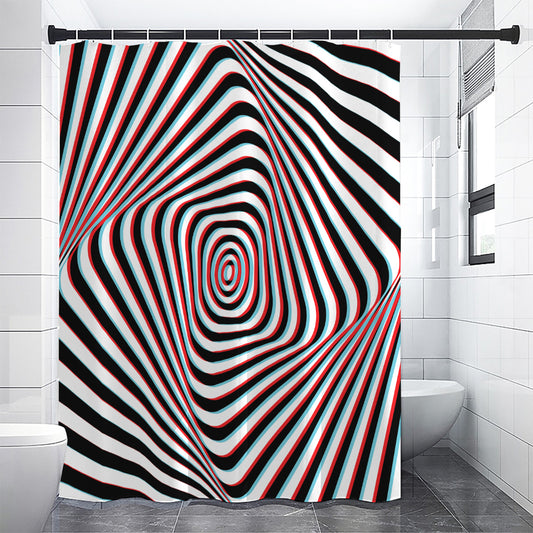 Anaglyph Optical Illusion Print Premium Shower Curtain